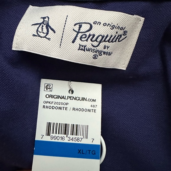 Penguin Original Full Zip Track Jacket Retro Preppy Navy Burgundy Men’s Size XL - Picture 11 of 11